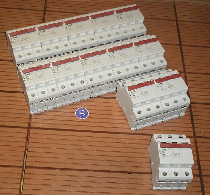 hq Leitungsschutzschalter LS Automat Sicherung C6 6A Ampere 3polig Moeller FAZ