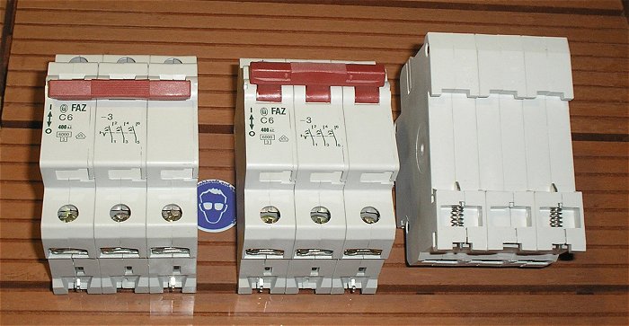 hq1 Leitungsschutzschalter LS Automat Sicherung C6 6A Ampere 3polig Moeller FAZ