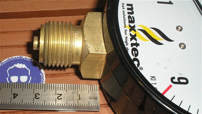 hq2 Druckanzeige Manometer analog -1 + 9 bar groß 100mm Maxxtec Kl 1.6