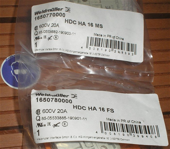 hq3 Last-Stecker Buchse Kupplung 16polig Weidmüller EAN 4032248488582