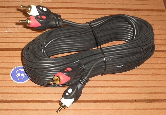 hq1 2x 10m Meter Cinch Kabel Stereo Audio Leitung rot weiß ohne Schirm