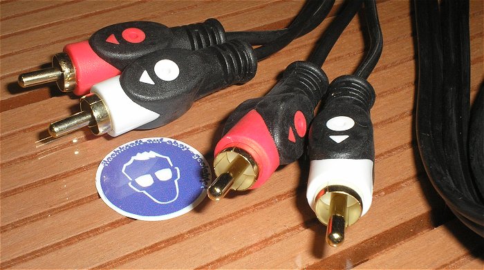 hq2 2x 1,5m Meter Cinch Kabel Stereo Audio Leitung rot weiß ohneSchirm