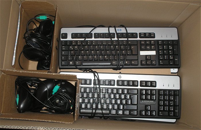 hq 1x PC Tastatur Keyboard 1x optische Maus schwarz PS⁄2 PS2 Kabel Hewlett Packard