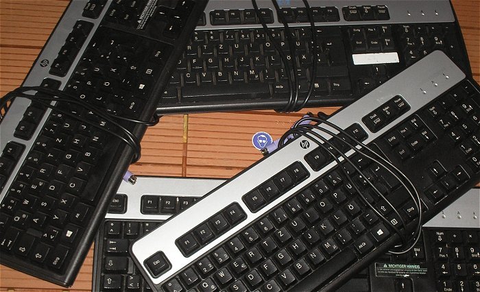 hq1 1x PC Tastatur Keyboard 1x optische Maus schwarz PS⁄2 PS2 Kabel Hewlett Packard