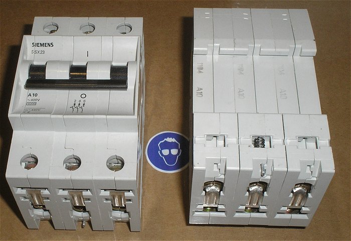 hq1 1x Leitungsschutzschalter LSS Automat Sicherung A10 A Ampere 3polig Siemens 5SX2