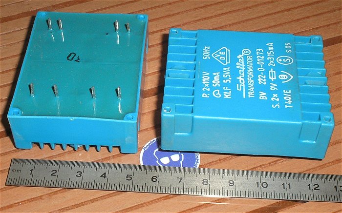 hq3 Trafo Printtrafo 2x 110V Volt AC = 220V auf 2x 9V 315mA = 5,5VA