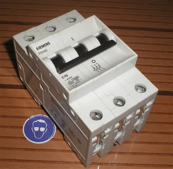 hq Leitungsschutzschalter LSS Automat Sicherung C10 A Ampere 3polig Siemens 5SX43