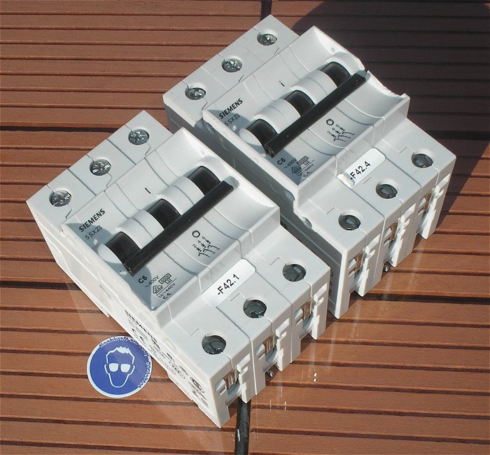 hq 2x Leitungsschutzschalter LSS Automat Sicherung C6 A Ampere 3polig Siemens 5SX23