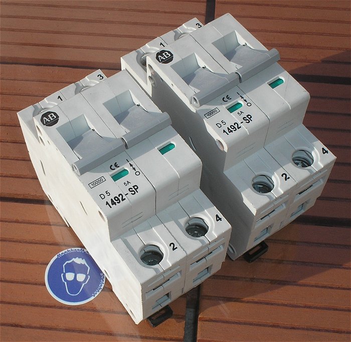 hq 2x Leitungsschutzschalter LSS Automat Sicherung D5 A Ampere 2polig