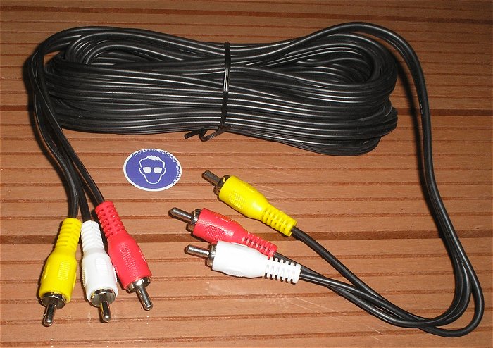 hq1 10x Stk Stück 5m Meter Stereo Audio Video Audiokabel Cinch Kabel Leitung 3fach