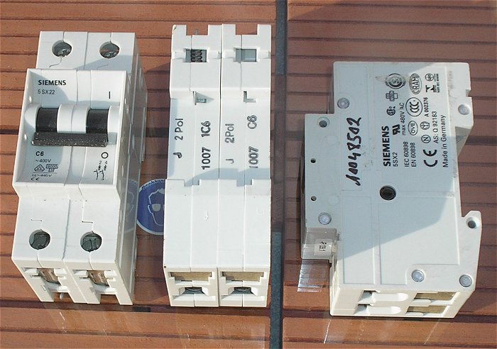 hq1 5x Leitungsschutzschalter LSS Automat Sicherung C6 A Ampere 2polig Siemens 5SX22