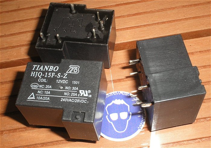 hq1 2x Relais Printrelais 12V Volt DC 1xUM 230V 10A Tianbo HJQ-15F-S-Z