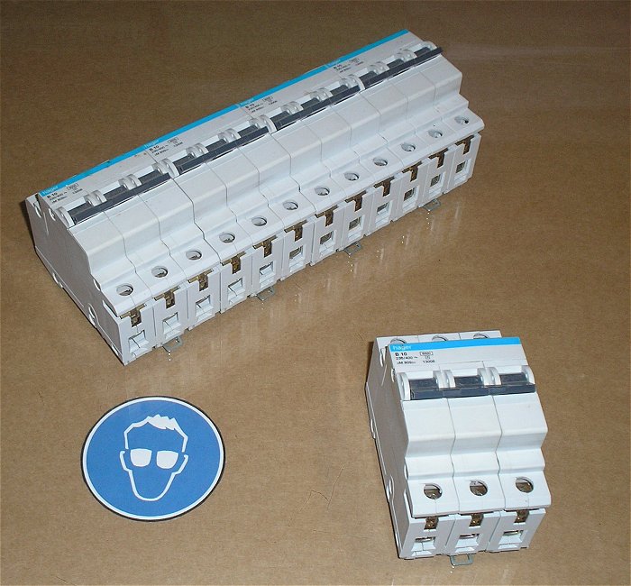 hq 1 Stück Leitungsschutzschalter LSS Automat Sicherung B10 10A Ampere 3 polig Hager