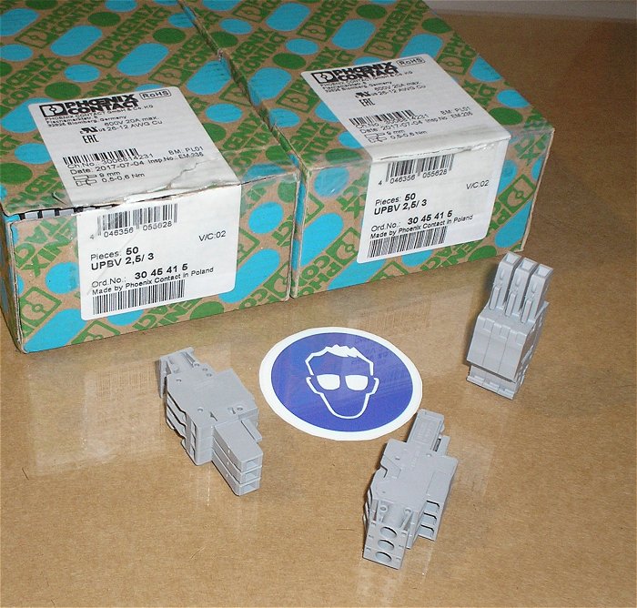 hq ca 50x Stecker Phoenix Contact UPBV 2,5 3 3045415 EAN 4046356055628