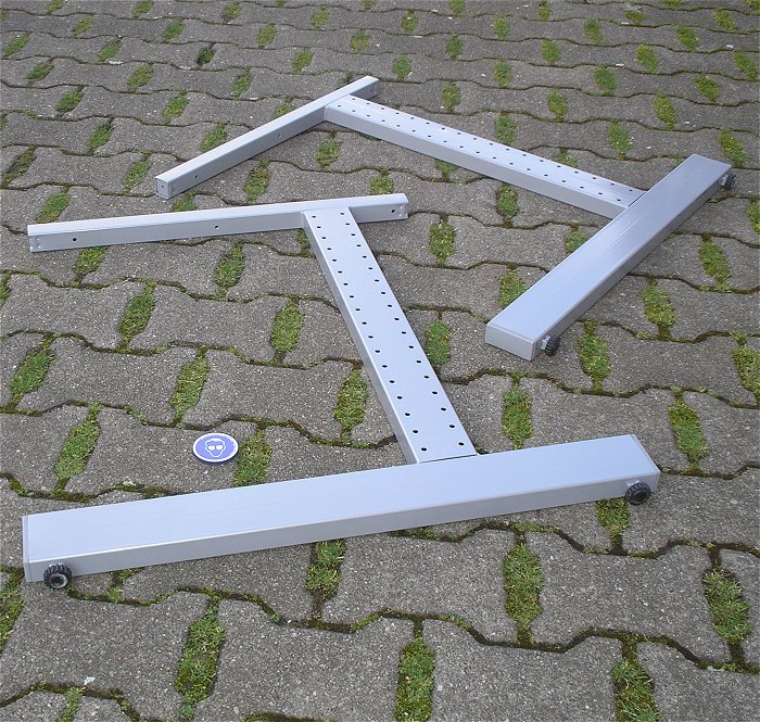 hq 2x Tischfuß Gestell Tischgestell Tischkufen Stahl Metall Farbe silber grau