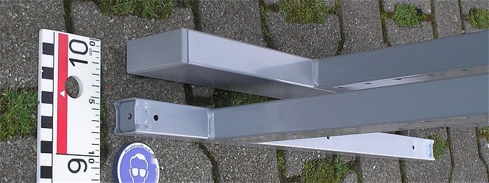 hq3 2x Tischfuß Gestell Tischgestell Tischkufen Stahl Metall Farbe silber grau