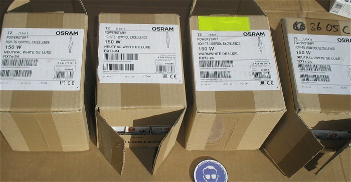 hq3 6x Entladungslampe RX7s-24 Osram HQI-TS 150W WDL EAN 4008321678362