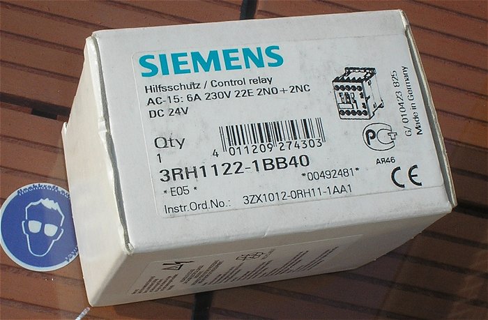 hq1 Schütz 24V Volt DC 2S2Ö Siemens 3RH1122-1BB40 EAN 4011209274303