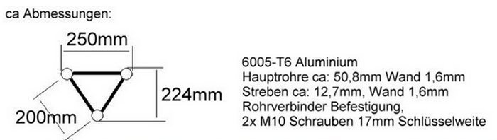 hq6 2x Traverse Truss Stücke Opti Trilite 200 ca 1,6m ca 1,4m =ca 3m (1AB)