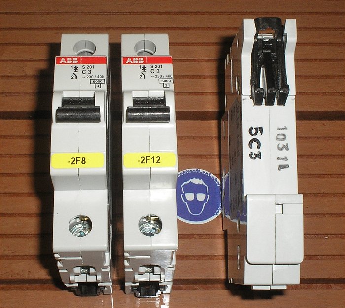 hq1 8x Leitungsschutzschalter LSS Automat Sicherung C3 A Ampere 1polig ABB S201