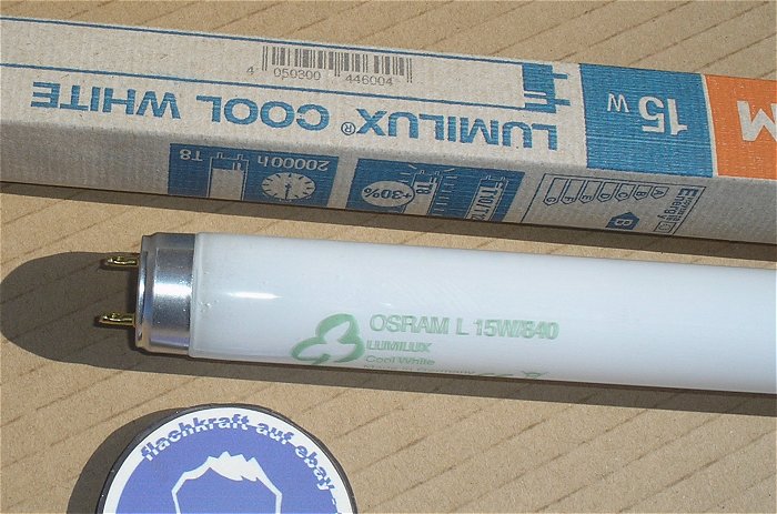 hq1 25x Leuchtstoffröhre Osram L 15W 840 Cool White G13 EAN 4050300446004