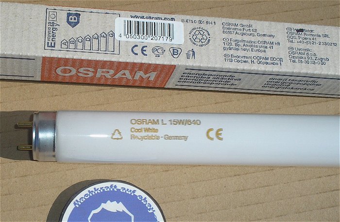 hq1 25x Leuchtstoffröhre Osram L 15W 640 Cool White G13 EAN 4050300207179