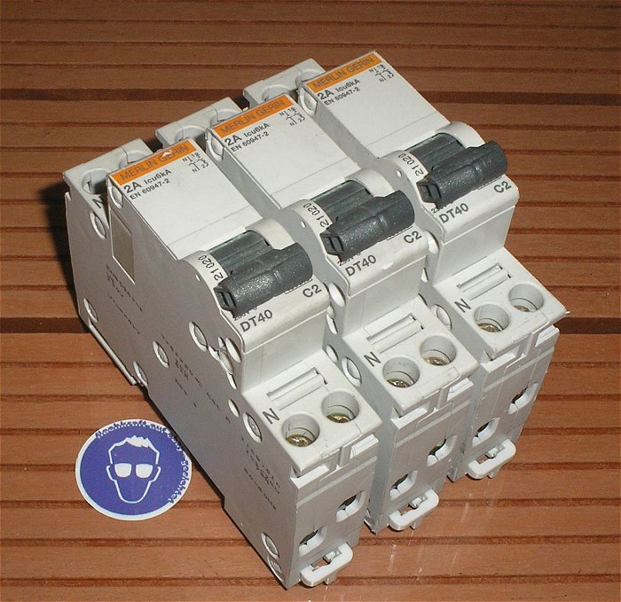 hq 3x Leitungsschutzschalter LSS Automat Sicherung C2 A Ampere 2polig Merlin Gerin