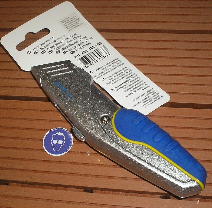 hq1 Cutter Messer Teppichmesser Schnellwechsel + 5 Trapez Klinge 18mm