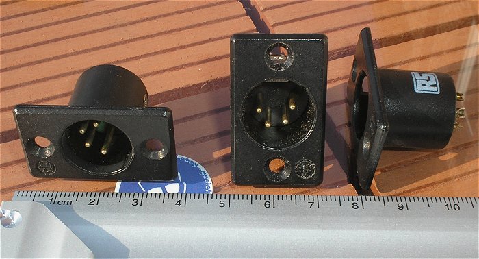 hq1 Einbaustecker Einbau Steckverbinder Stecker male männlich XLR 4pol polig schwarz