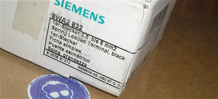 hq3 50x Brücke 1er Stecker 2,5-6mm² Siemens 8WA2832 EAN 4011209275409