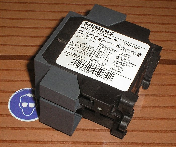 contact 24 6ed1057-4ca00-0aa0 Schütz dc 24v 4kw 400v Siemens logo