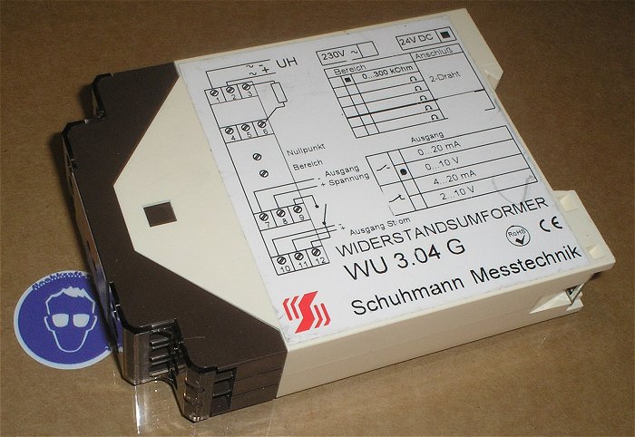 hq1 Trennverstärker 24V Volt DC Widerstand 0-300kOhm 0-4-20mA WU3.04 G