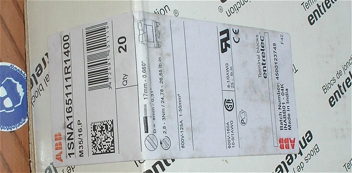 hq2 16x Klemme ABB Entrelec M35 16.P 1SNA16511R1400 EAN 3472591651119