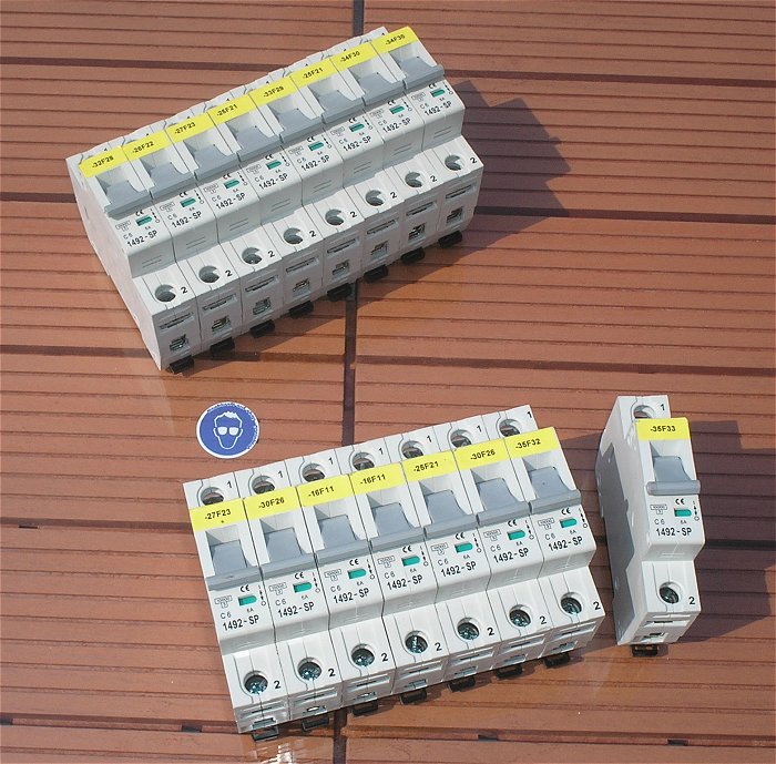 hq 8x Leitungsschutzschalter LSS Automat Sicherung C6 A Ampere 1polig AB 1492-SP