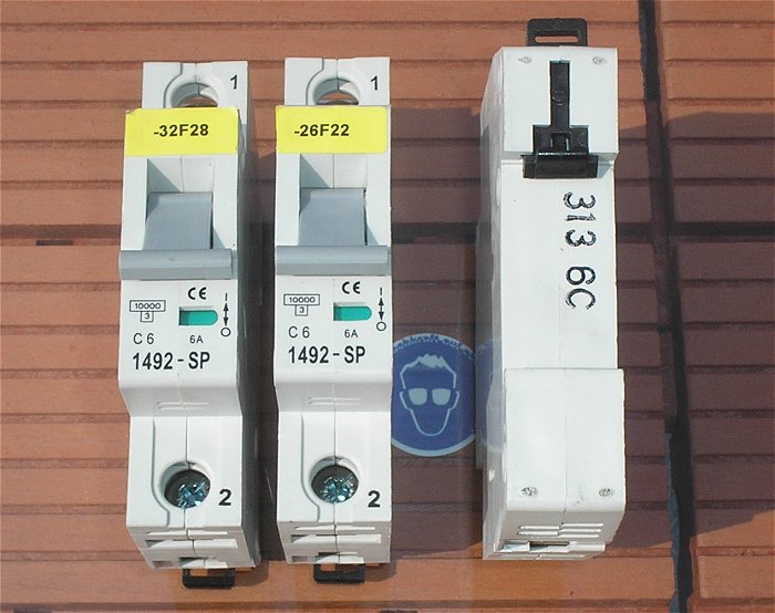 hq1 8x Leitungsschutzschalter LSS Automat Sicherung C6 A Ampere 1polig AB 1492-SP