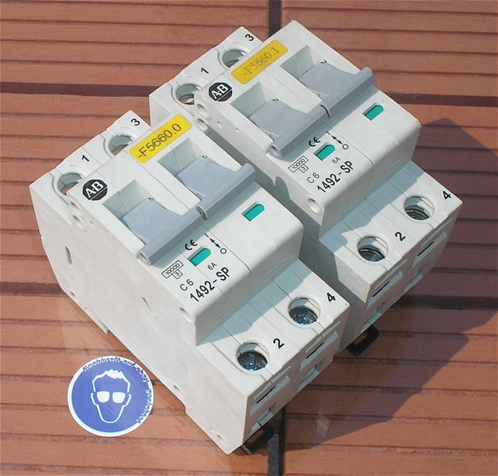 hq 2x Leitungsschutzschalter LSS Automat Sicherung C6 A Ampere 2polig AB 1492-SP