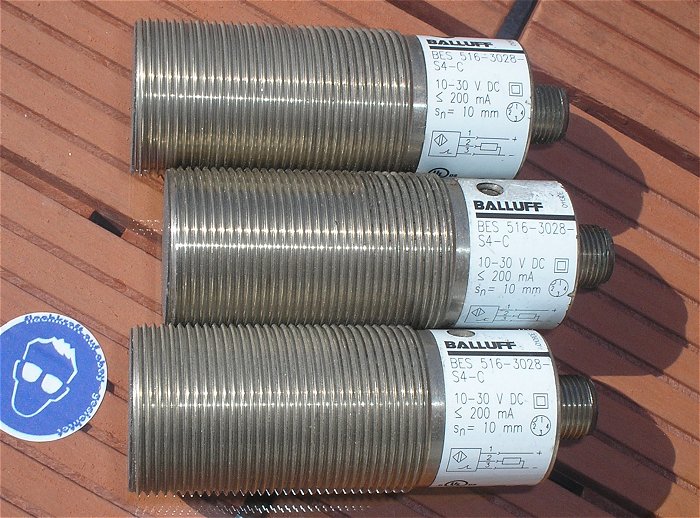 hq1 3x Initiator Näherungsschalter 24V Volt DC sn=10mm Balluff BES 516-3028-S4-C