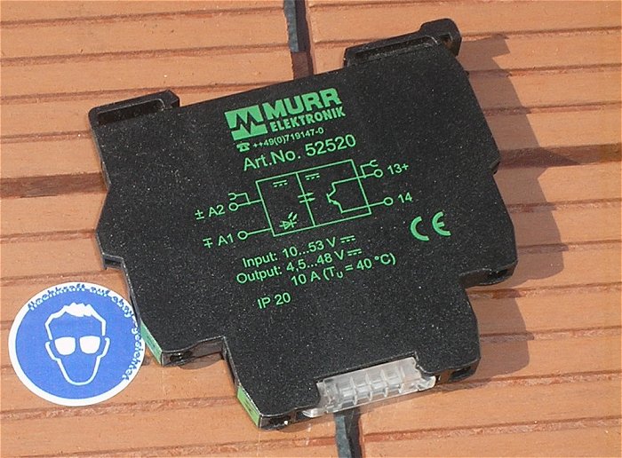 hq1 Optokoppler 10-53V DC IN 4,5-48V DC 10A max OUT Murr Elektronik 52520
