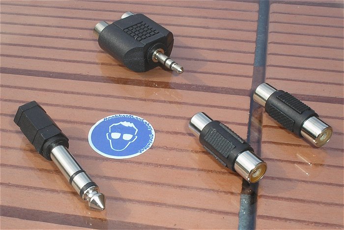 hq 4tlg. Audio Adapter Set Cinch Buchse Kupplung Klinke 6,35 3,5 Stereo Stecker