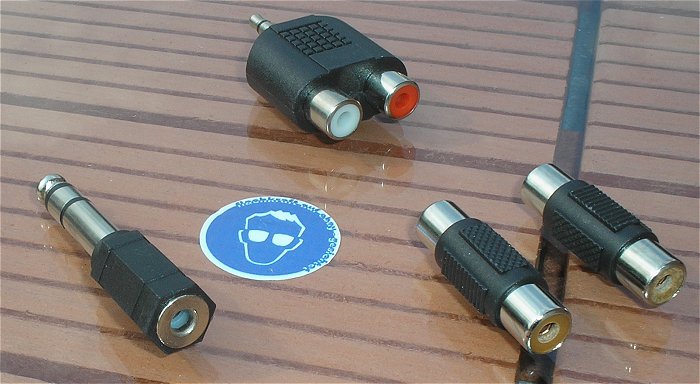 hq1 4tlg. Audio Adapter Set Cinch Buchse Kupplung Klinke 6,35 3,5 Stereo Stecker