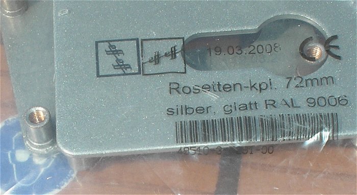 hq2 Schutzbeschlag Rosetten-kpl. 72mm silber glatt RAL9006 eff eff
