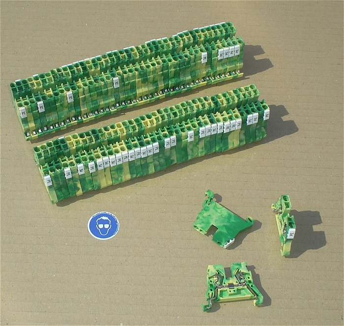 hq ca 40x Klemme Reihenklemme 2-Leiter PE grün gelb 2,5mm² Wago 870