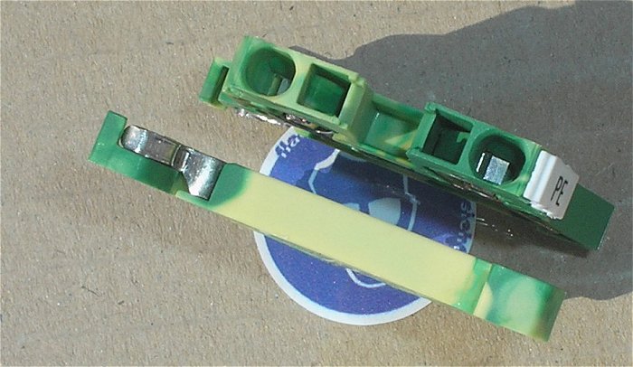 hq1 ca 40x Klemme Reihenklemme 2-Leiter PE grün gelb 2,5mm² Wago 870