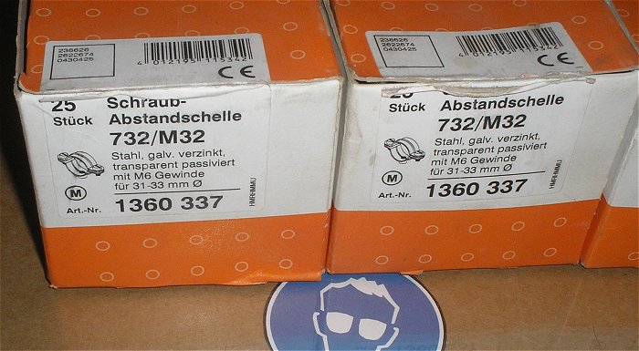 hq2 ca 16x Schraub-Abstandschellen Stahl Obo 1360337 732 M32 M6 Gewinde für 31-33mm