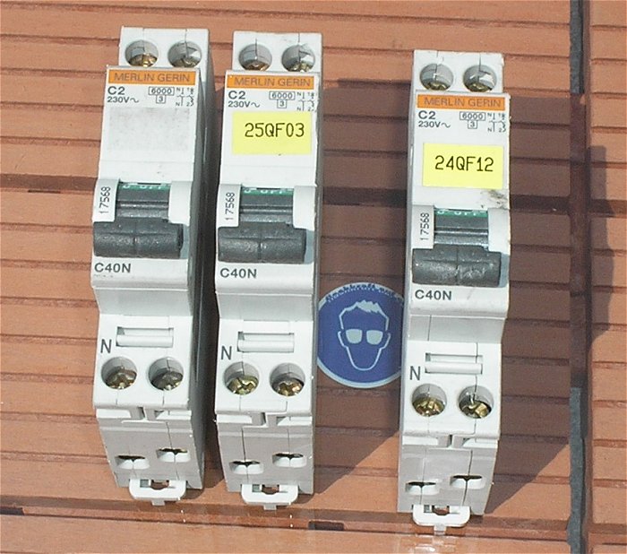 hq1 Leitungsschutzschalter LS Automat Sicherung C2 A Ampere 2polig Merlin Gerin