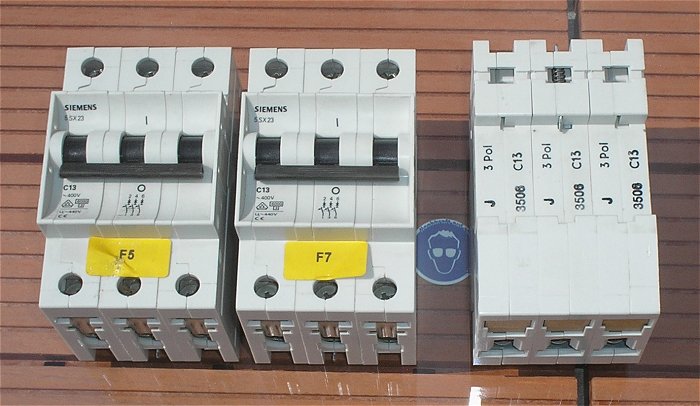hq1 Leitungsschutzschalter LS Automat Sicherung C13 A Ampere 3polig Siemens 5SX23