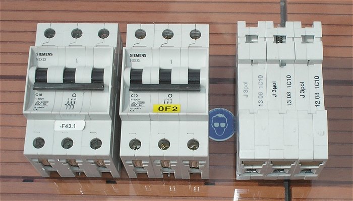 hq1 Leitungsschutzschalter LS Automat Sicherung C10 A Ampere 3polig Siemens 5SX23