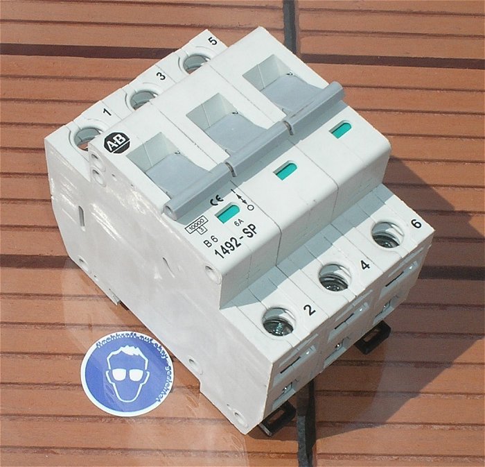 hq Leitungsschutzschalter LS Automat Sicherung B6 6A Ampere 3polig AB 1492-SP