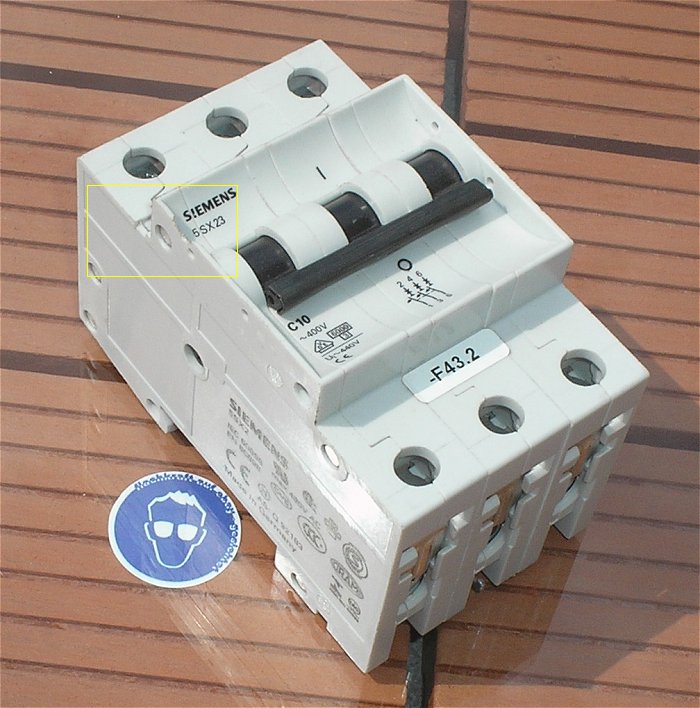hq Leitungsschutzschalter LS Automat Sicherung C10 10A Ampere 3polig Siemens 5SX23