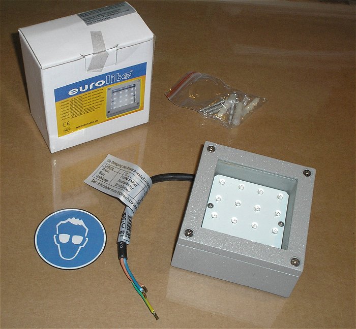 hq1 Aufbauleuchte AP Aufputz Eurolite 16x LED blau 230V Volt AC ca 100x100x50mm